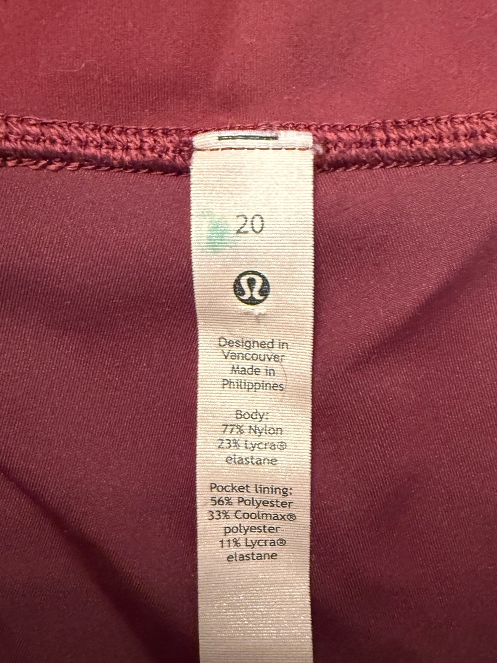 Lululemon Athletica Wunder Train Burgundy High-Rise Shorts - Picture 9 of 10